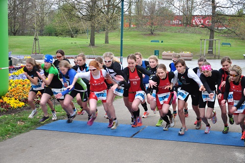 Start des Duathlons Start des Duathlons
